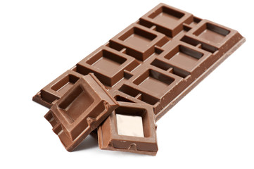 chocolate bar on white background