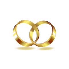 Two wedding ring on white background