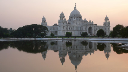 Obraz premium Victoria Memorial de Calcuta en Bengala Occidental, India