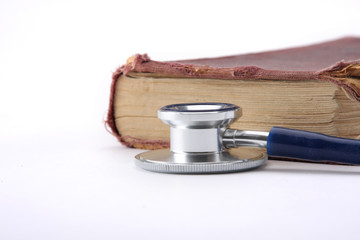 Concept of medical education with book and stethoscope