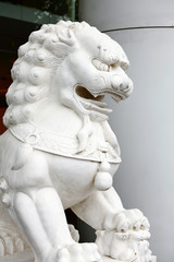 Chinese lion statue close up
