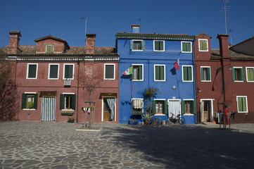 Fototapeta na wymiar Buildings, Burano Island, Venice, Italy