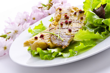 gebratene fisch mit  balsamico creme