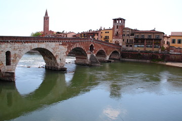 Verona along the river Adige, Italy