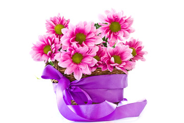 chrysanthemums in the basket