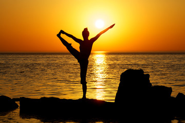 Yoga on sunset