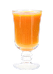 Single glass with orange juice