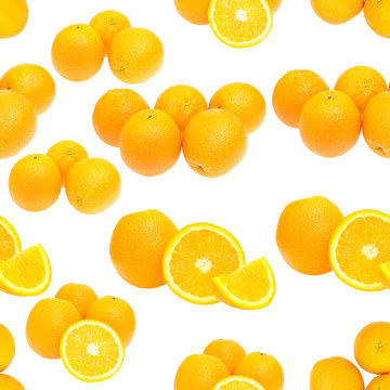 Citrus Orange Seamless Pattern Background