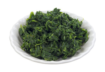 Small serving of chopped spinach in bowl