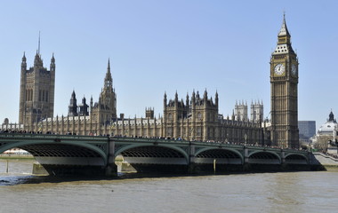 Fototapeta na wymiar Westminster Bridge i Houses of Parliament