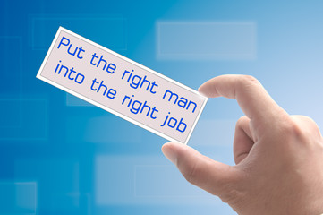 human development - put the right man into the right job