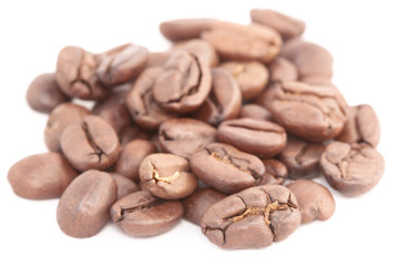 A small heap of coffee beans
