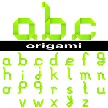 High resolution origami font set isolated