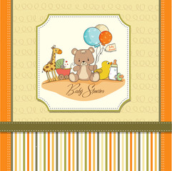 baby shower card with toys