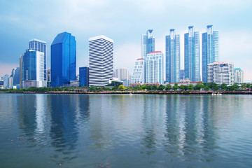 Obraz na płótnie Canvas Business area buildings of Bangkok, Thailand
