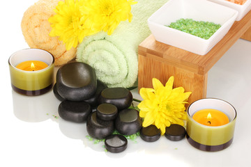 Spa setting isolated on white