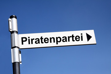 Wegweiser Schild Piratenpartei