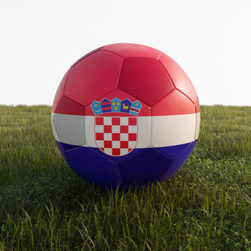 croatia soccer ball isolated on grass