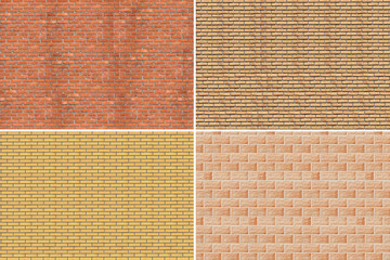 Collage. Brick wall