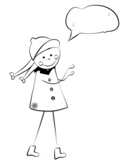 Cute cartoon girl.