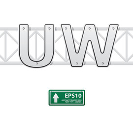 alphabet vector road sign style set