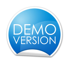 Pegatina con texto DEMO VERSION con reborde
