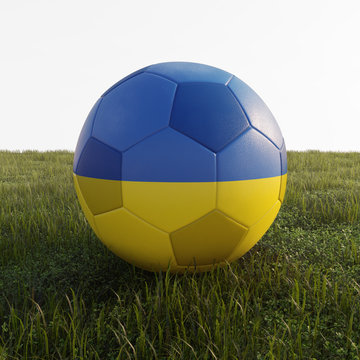 ukraine soccer ball isolated on