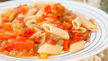 vegetarian penne pasta dish