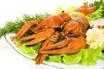 lobsters with salad