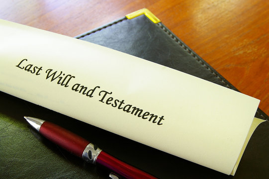 Last Will and Testament document on desk