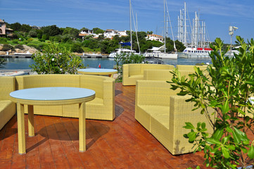 Bar on the beach in Porto Cervo