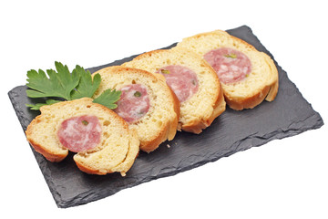Tranches de saucisson brioché