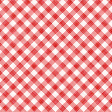 Red Gingham Fabric Cloth, Seamless Pattern Included