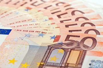 Fototapeta na wymiar 50 Euro banknotes