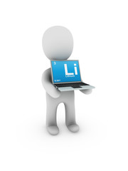 lithium symbol on screen laptop