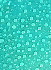 Water drops on blue background