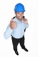 An architect giving the thumb up.