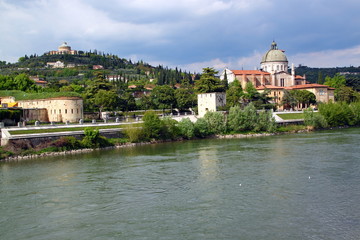 Verona along the river Adige, Italy