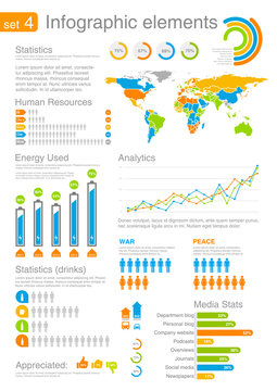 Infographics elements with icons. HR theme.