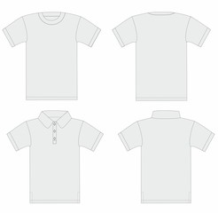 Vector. Men's t-shirt and polo shirt template.
