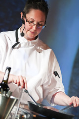 Chef at cooking demonstration