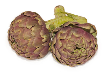 Obraz premium Artischocke auf weißem Hintergrund