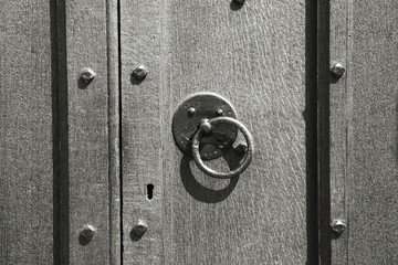 Old door with a door knocker background