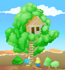 children playing tree house