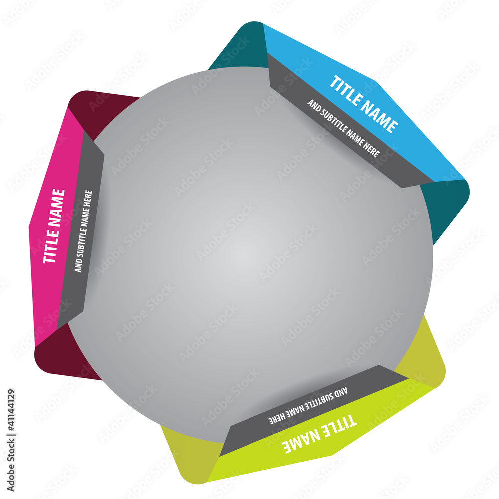 Poster Vector circle background with three tabs