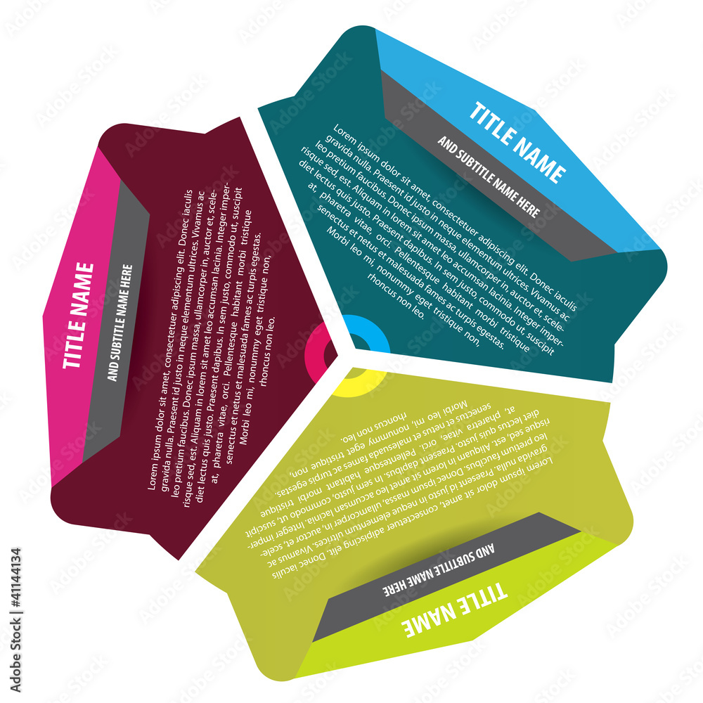 Poster Vector abstract background with three labels arrows