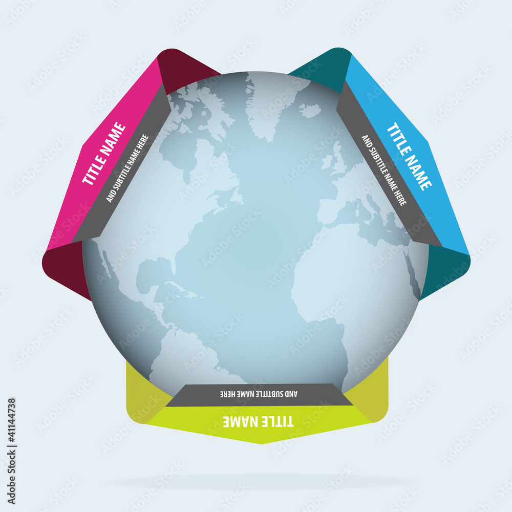 Aufkleber abstract background with globe and labels