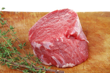 red fresh fillet chops : raw beef fillet