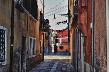 Fototapeta na wymiar Typical scene of Venice City in Italy