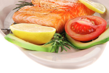 salmon on plate
